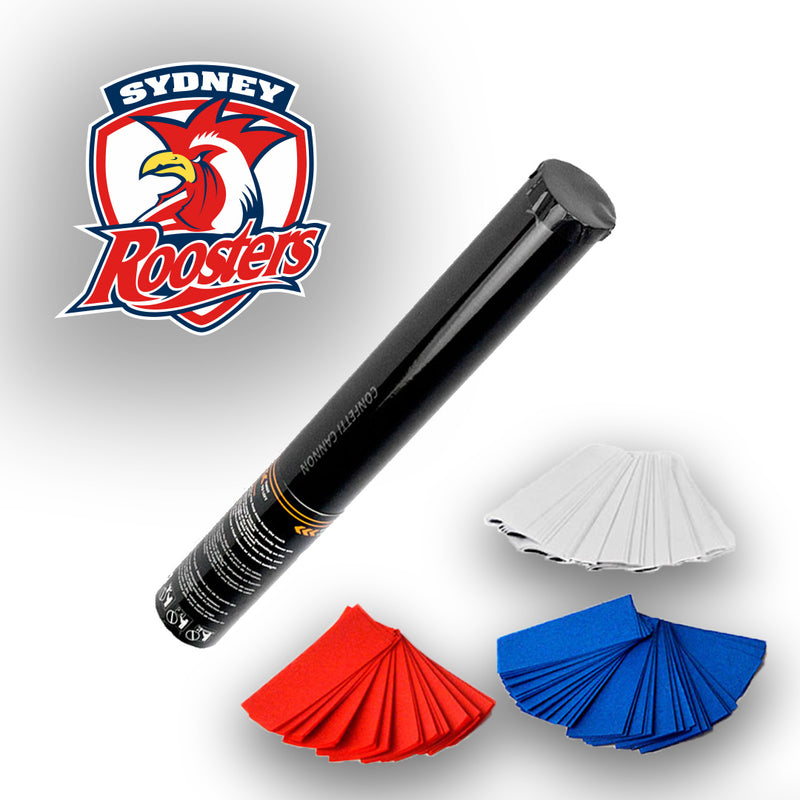 NRL Roosters Confetti and Streamer Cannons