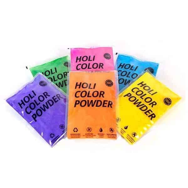 Holi Powder 6x75g Mixed Colour Bags